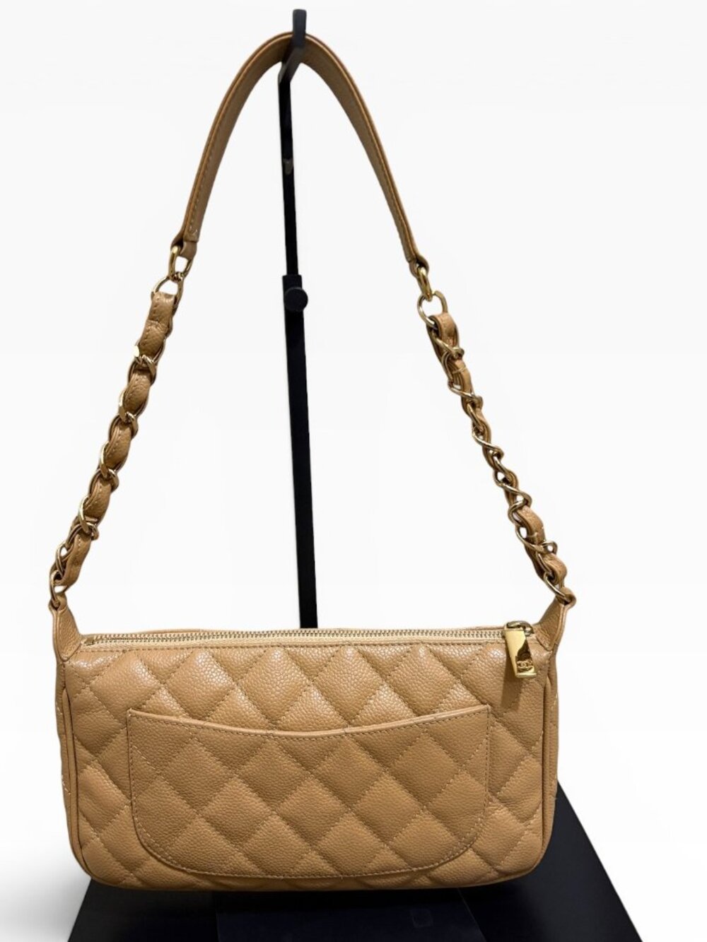 Chanel Caviar Tan Leather Pochette - Picture 5 of 16